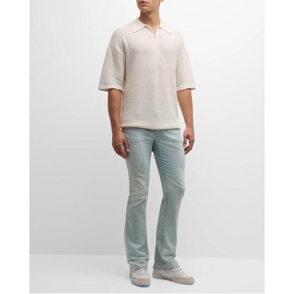 SER.O.YA Archer Knit Zip Polo Men’s Oversized Ivory XL NWOT $198 - Picture 6 of 11